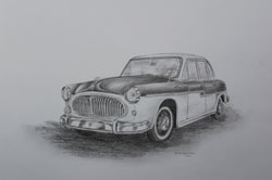 Horch p 240 Sachsenring oldtimer zeichnung bleistift haike espenhain