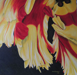 tulpe ausschnitt makrorealismus �lbild malerei haike espenhain