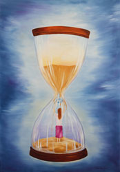 time waits for no one Sanduhr Zeit Mädchen